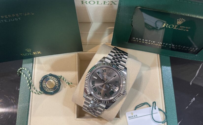 ROLEX DATEJUST CANNELÉ JUBILEE 41MM WIMBLEDON FULLSET