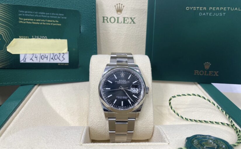 ROLEX DATEJUST OYSTER CADRAN NOIR 36MM FULLSET FRANCAISE