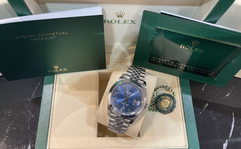 ROLEX DATEJUST CANELE JUBILLEE BLUE ROMAN DIAL 