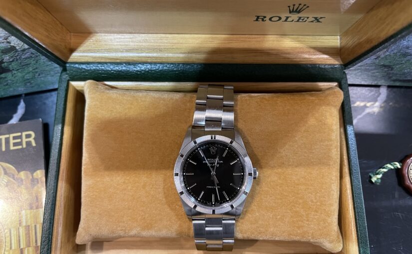 ROLEX AIR KING 14010 CADRAN NOIR FULLSET 34MM ACIER