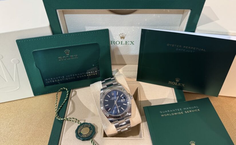 ROLEX DATEJUST 41MM CANELE OYSTER CADRAN BLUE