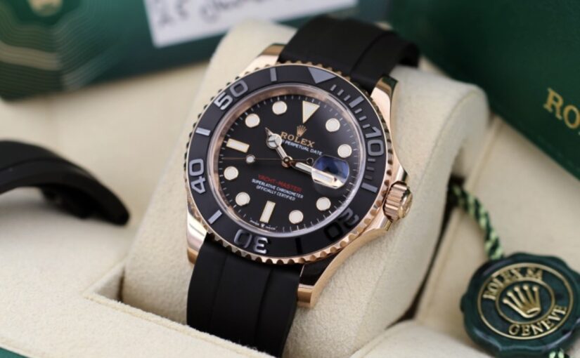ROLEX YACHT MASTER II 40MM ROSE GOLD FRANCAISE DB Watch Luxury
